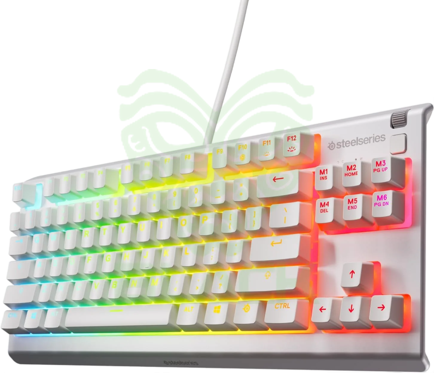TECLADO STEELSERIES APEX 3 TKL SWITCH WHISPER-QUIET IP32 WATER RESISTANT WHITE RGB
