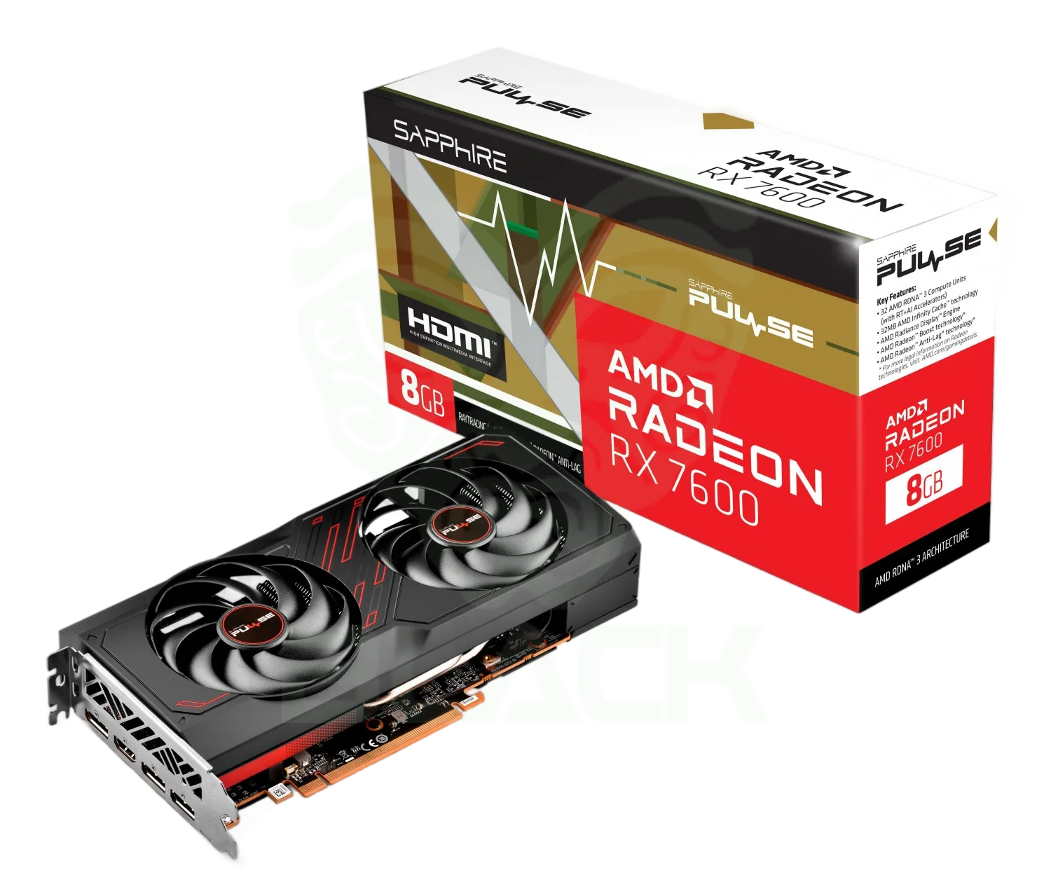 PLACA DE VIDEO SAPPHIRE PULSE RX 7600 OC 8GB