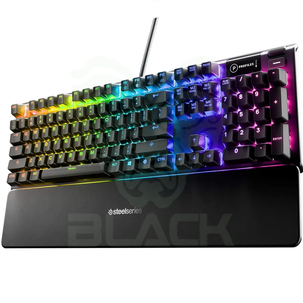 TECLADO MECANICO STEELSERIES APEX 5 OLED SMART DISPLAY SWITCH HYBRID BLUE RGB