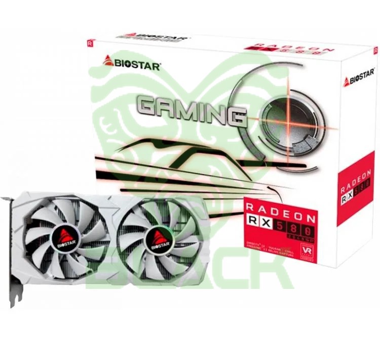 Placa De Video Biostar Radeon Rx 580 8GB Gddr5 2048sp 256bit Gaming White Edition