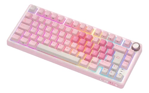 TECLADO ROYAL KLUDGE RKR75 PINK MELODY SWITCH CREAM 75%