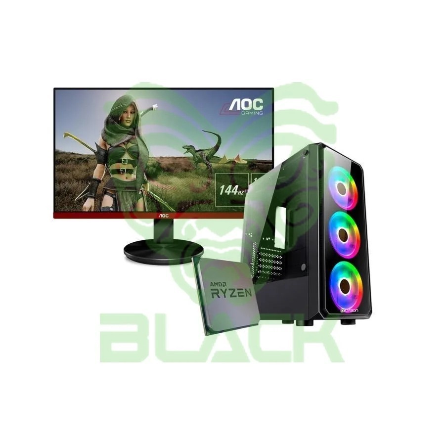 PC ECOVISION AMD RYZEN 7 5700G + 32GB + 1TB + WIFI + MONITOR 144HZ