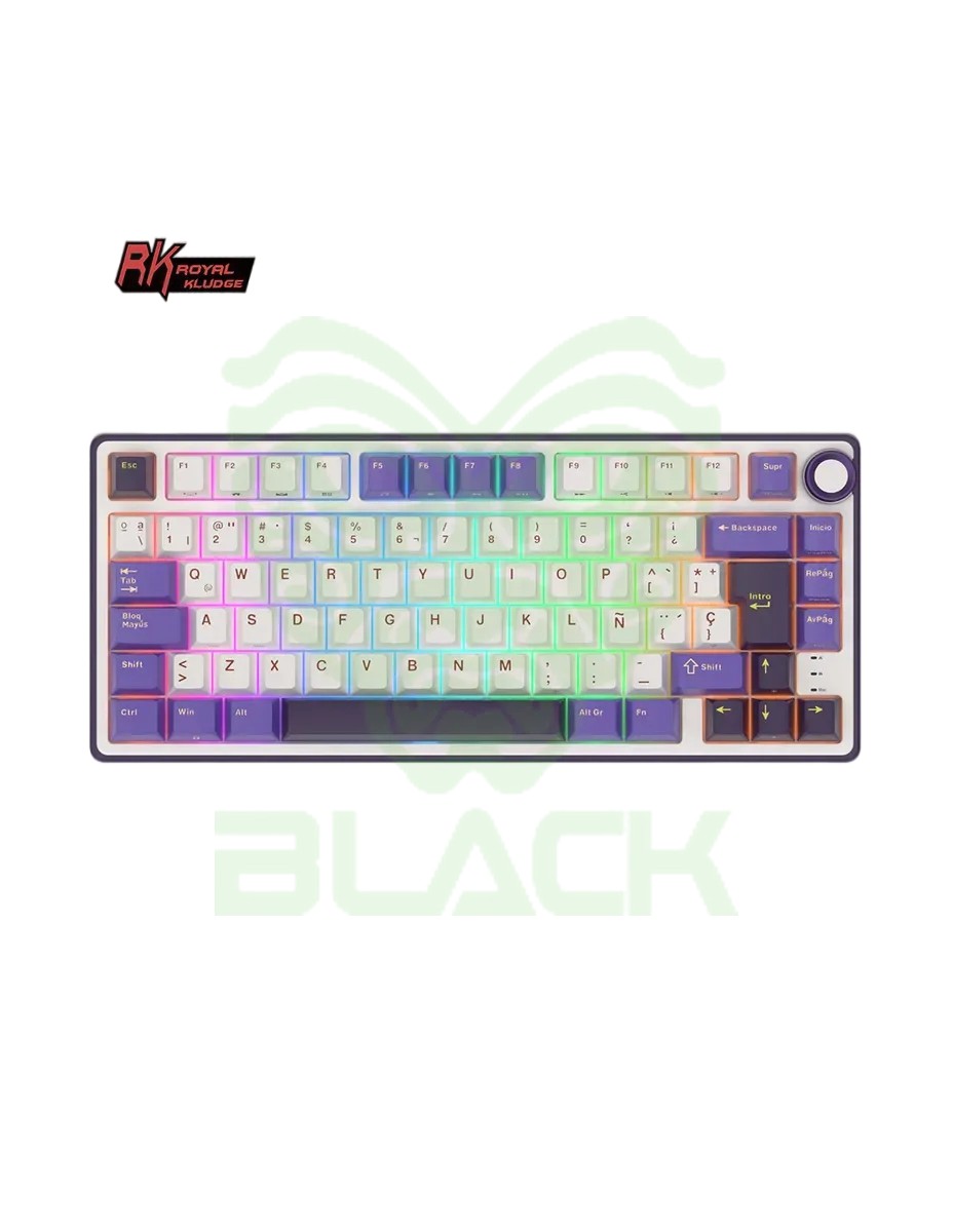 TECLADO ROYAL KLUDGE RKR75 SKYCYAN SWITCH SILVER 75%