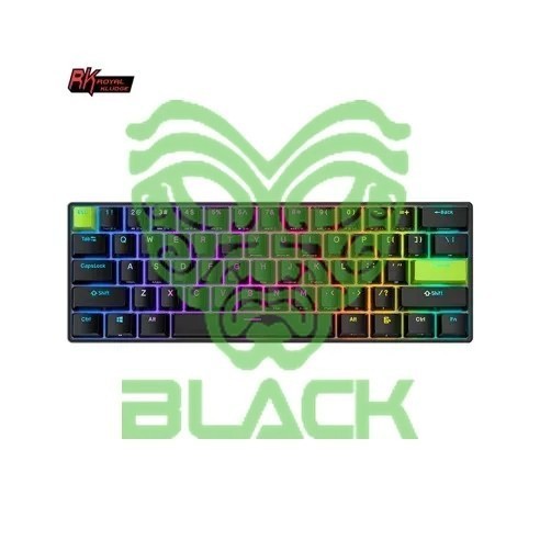 TECLADO ROYAL KLUDGE RKC61 BLACK GREEN SWITCH MAGNÉTICO 60%