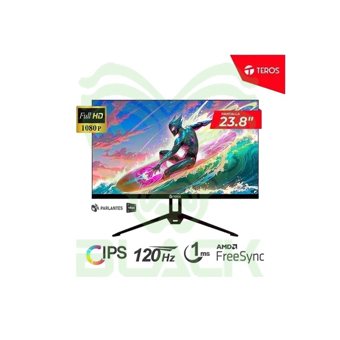 MONITOR TEROS TE-2415S GAMING 23.8” PLANO IPS FHD (1920 X 1080) 120HZ 1MS FICHA USA