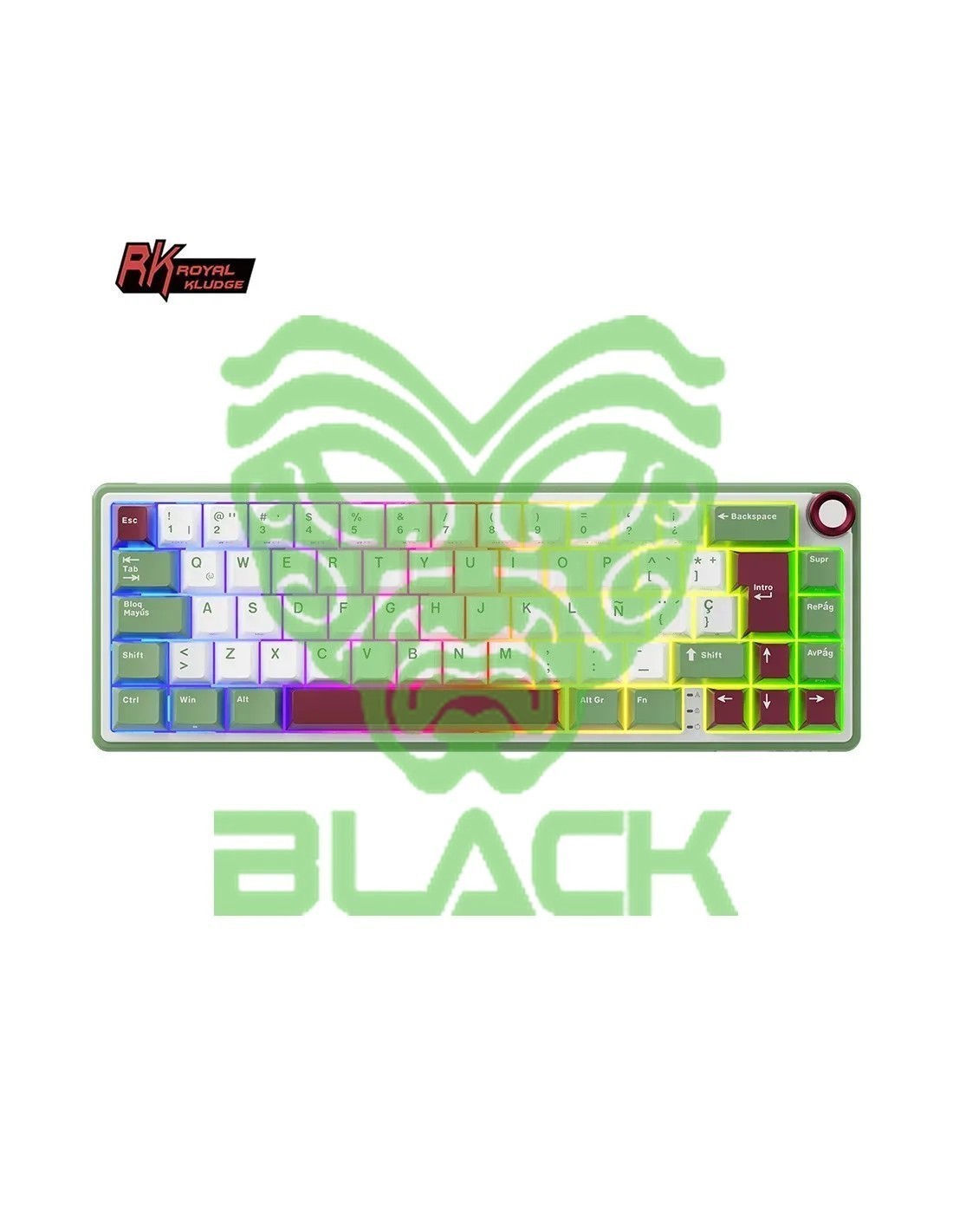 TECLADO ROYAL KLUDGE RKR65 PHANTOM SWITCH CHARTREUSE 65%