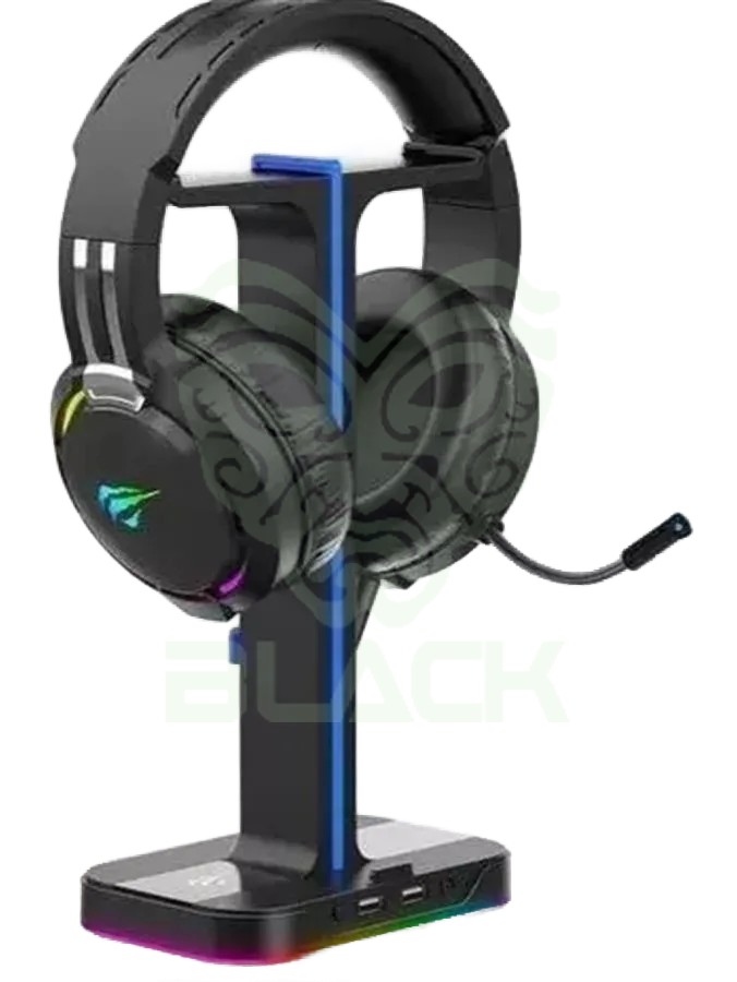 SOPORTE DOBLE P/AURICULAR C/RGB 2 PORT USB YUREI XTH-690