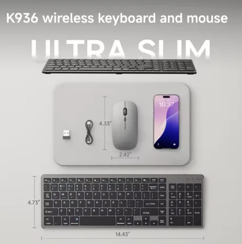 Combo Inalámbrico Eweadn Ultra Slim K936 (White)