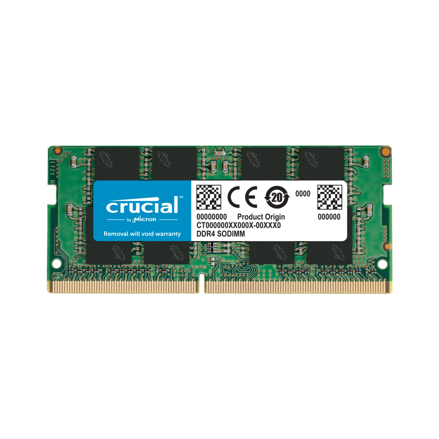 MEMORIA RAM SODIMM CRUCIAL Ct 8GB DDR4 3200MHz Cl19 1.20V SINGLE Verde