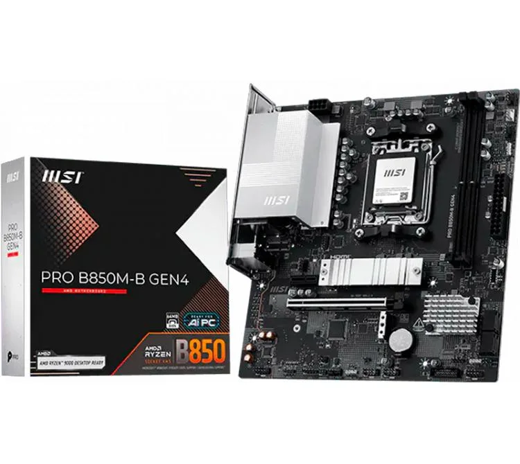 Mother MSI Pro B850M-B Gen4 DDR5 AM5 (serie 7000/8000/9000) (8602)