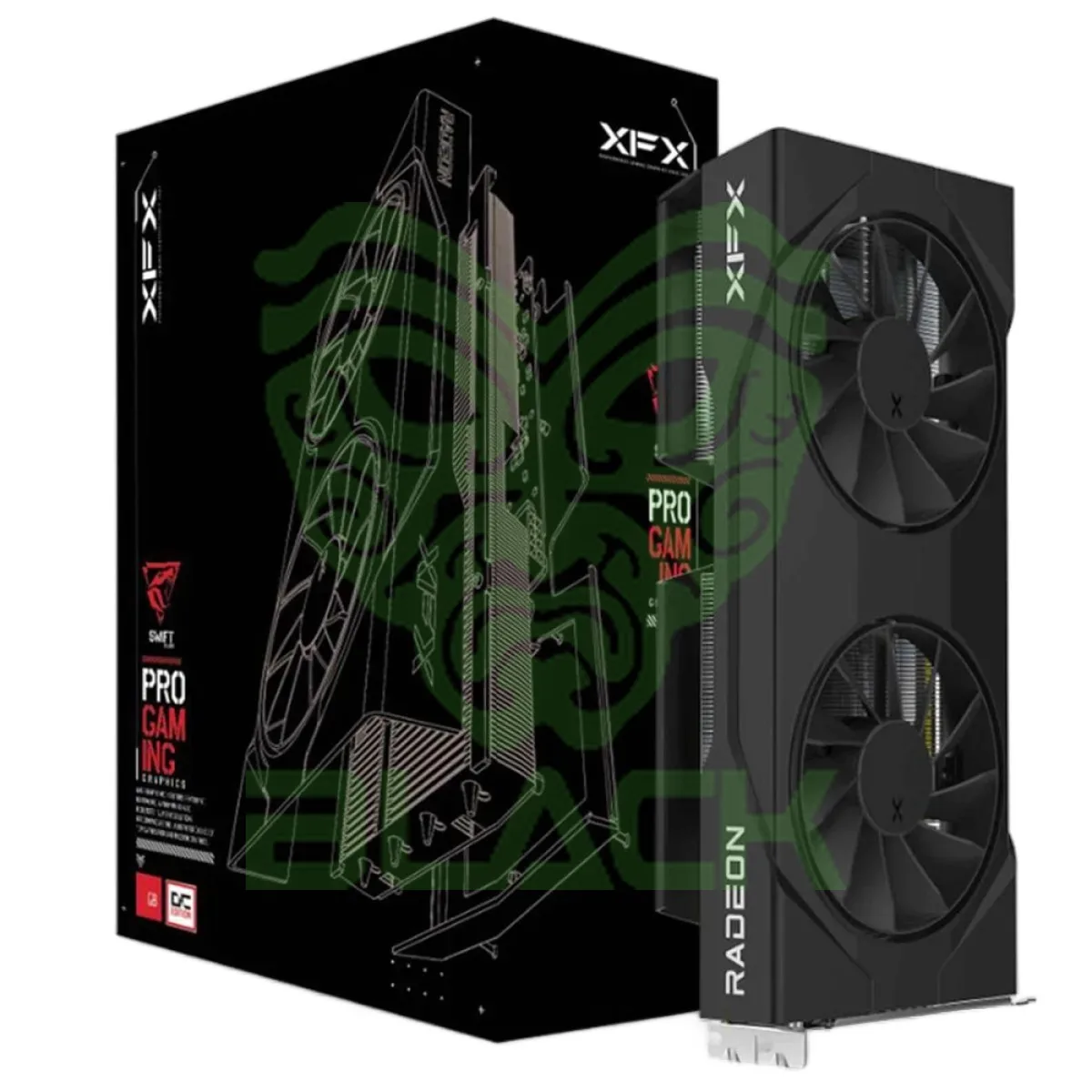 Placa De Video Xfx Radeon Rx 9060 8GB Gddr6  Swift Gaming Edition Oc Black Box