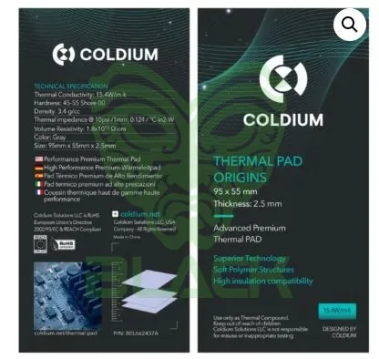 Thermal Pad Coldium 95x55 2.5mm 17W/mk