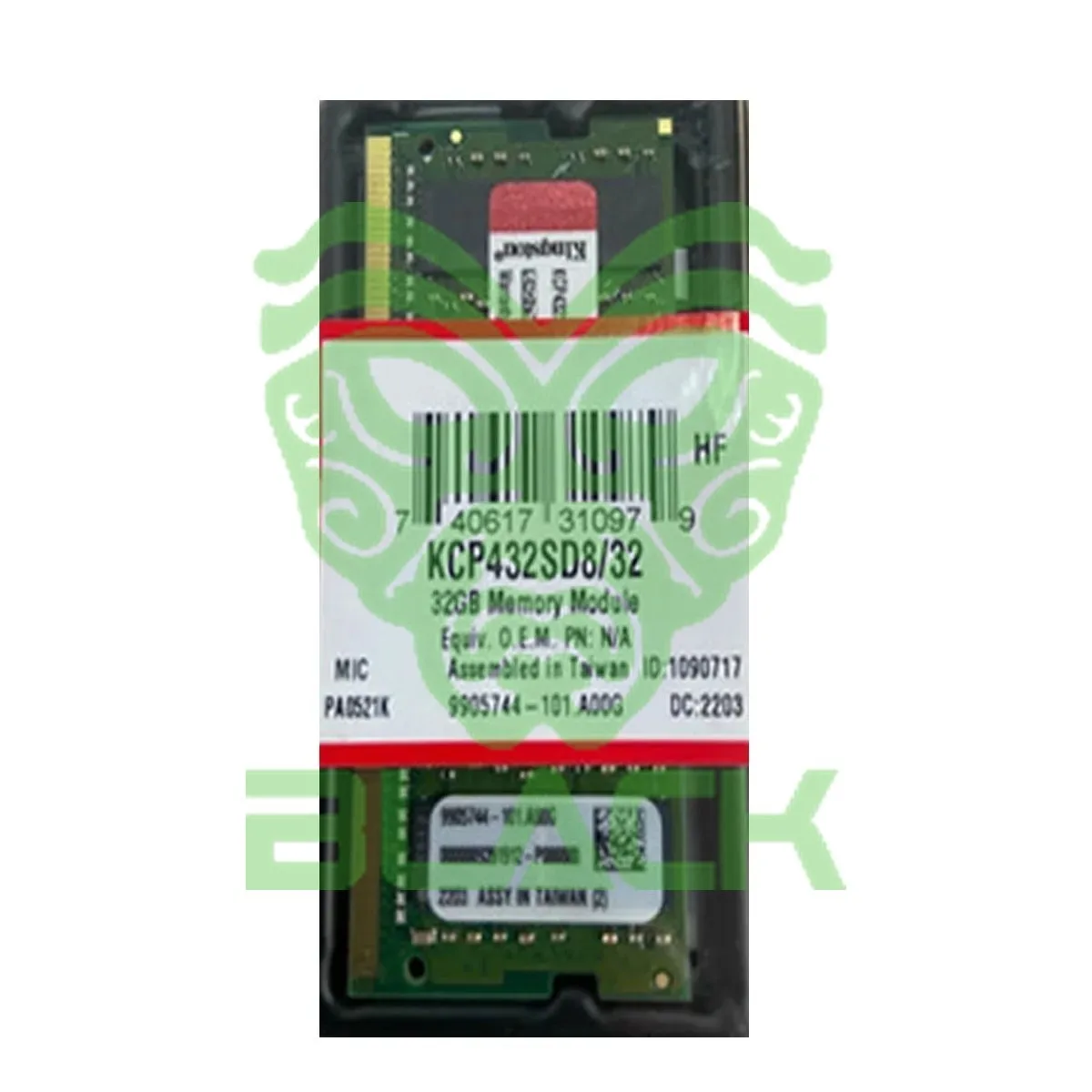 MEMORIA RAM KINGSTON 32GB 3200MHz DDR4 No ECC MODULE