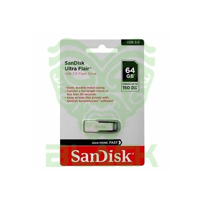 PENDRIVE SANDISK CRUZER ULTRA FLAIR USB 3.0 - 64GB