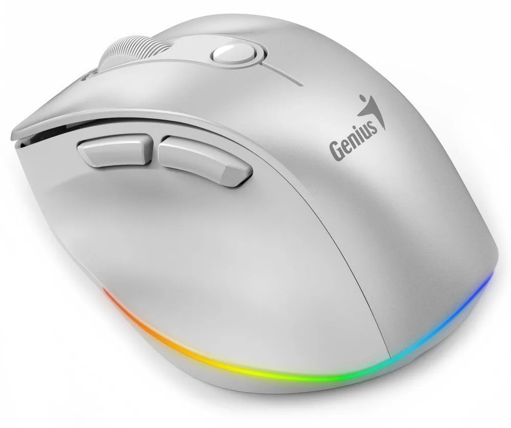 Mouse Wireless Mini Genius Ergo 9000s Pro Recargable Pearl/White