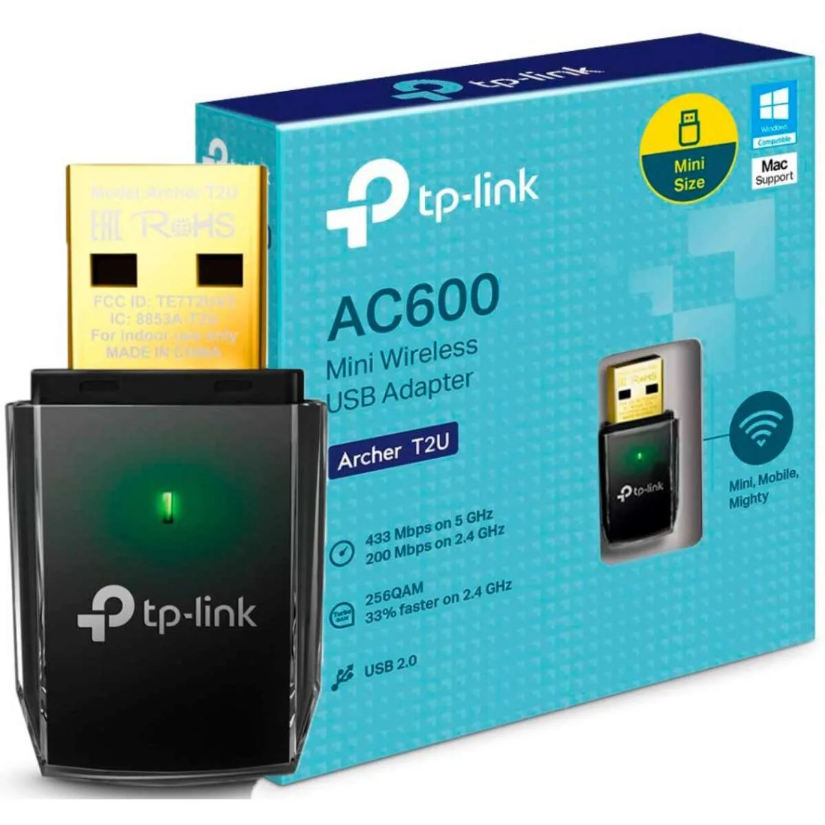 Placa Red Tp Link Adaptador USB Inalamb. Mini Ac600