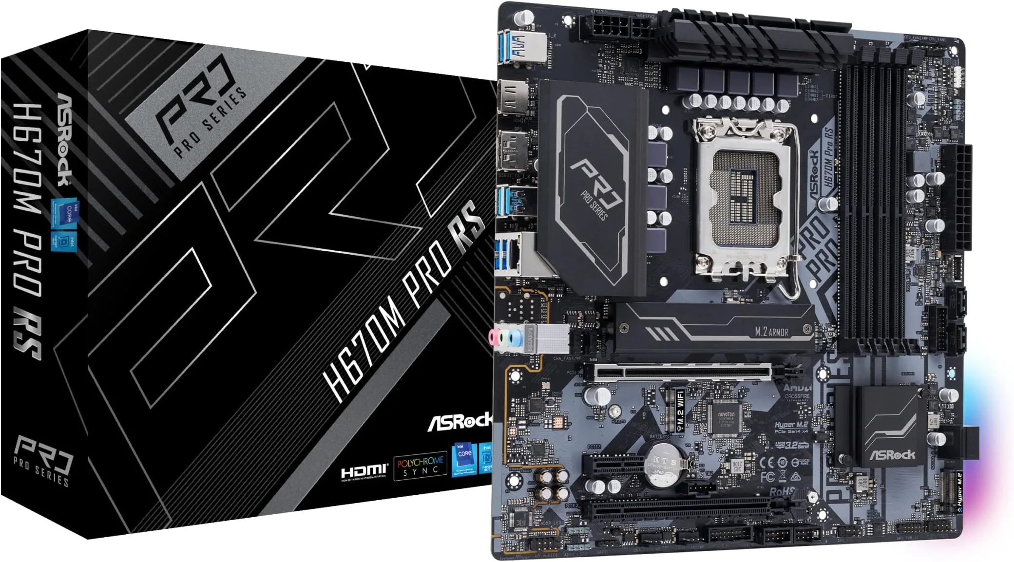 Kit Mother Asrock H610M-HDV/M2+ DDR5 + Procesador INTEL Core i5 12400f 4.4GHz Turbo Socket 1700