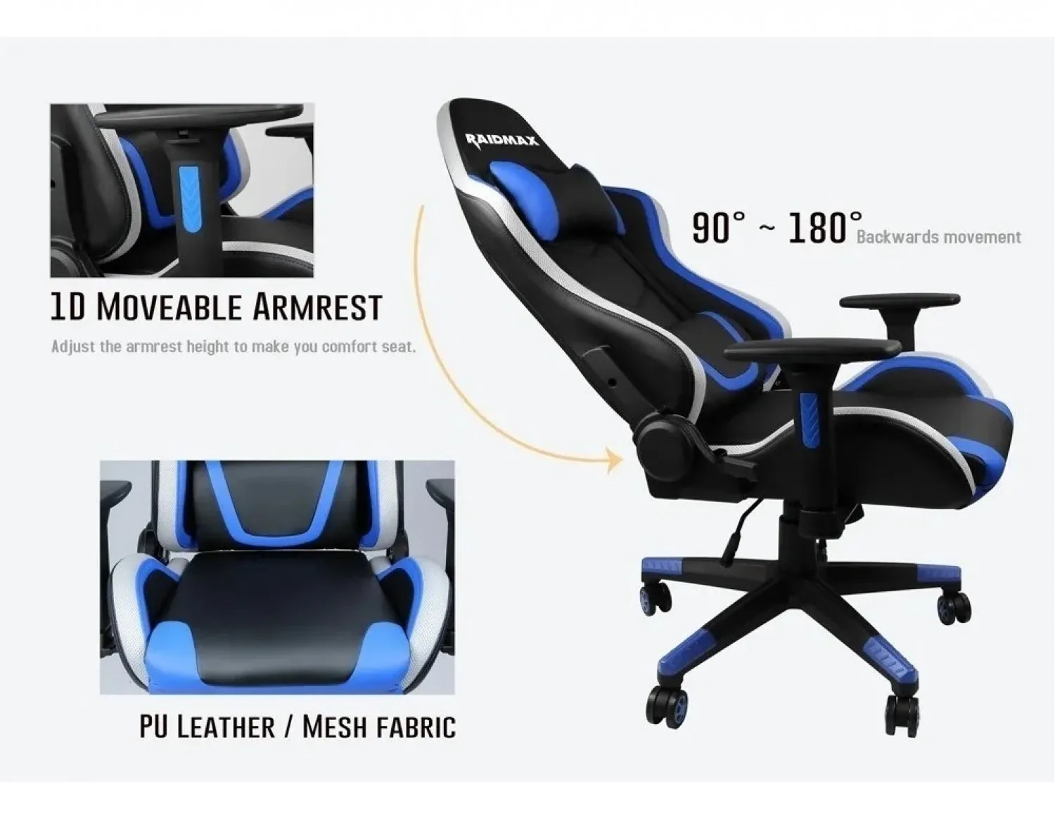 Silla Gamer Raidmax DK-925BK Negra