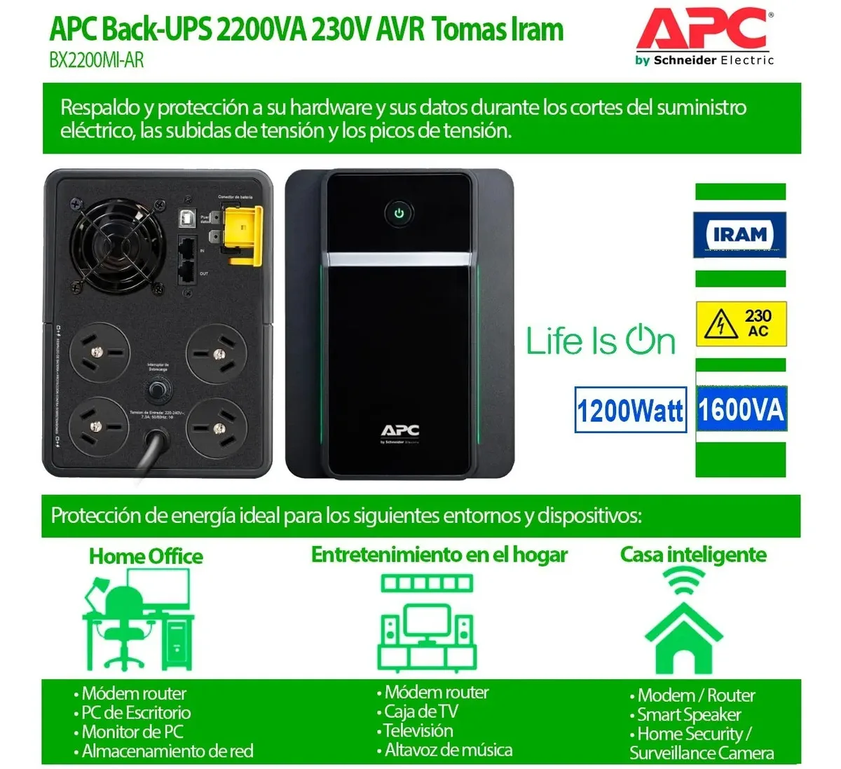 Ups Estabilizador Apc Back BX2200MI-AR