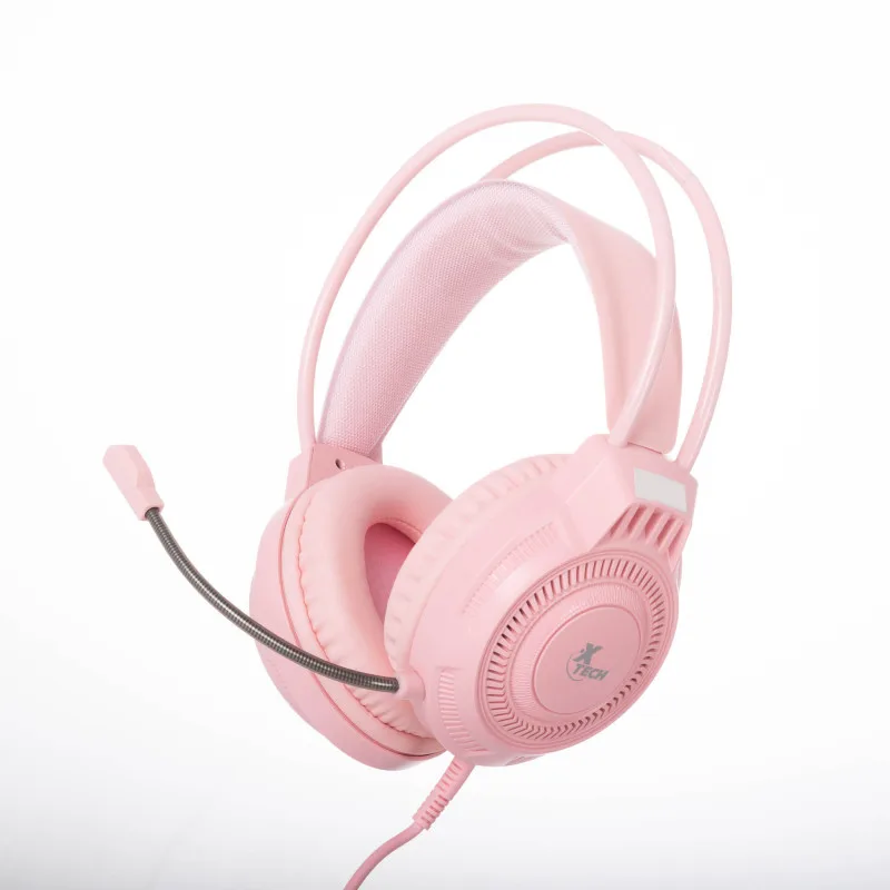 Auricular + Mic X-tech Khi Gamer USB Rosa