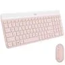 Combo Logitech Slim Teclado Y Mouse Mk470 Rosa