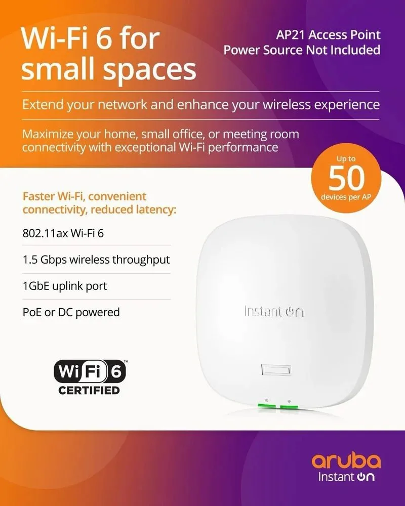 Ap In.aruba Ap21 (rw) Instant On 2x2 Wifi6