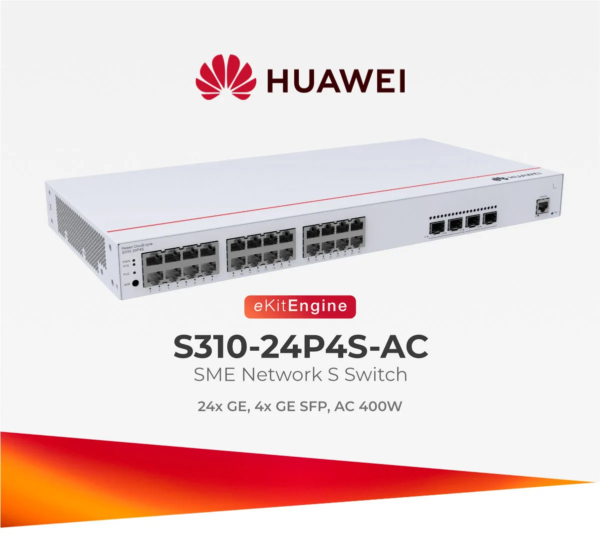 Switch 24p Huawei Ekit S310-24P4S Poe+ 4sfp L3