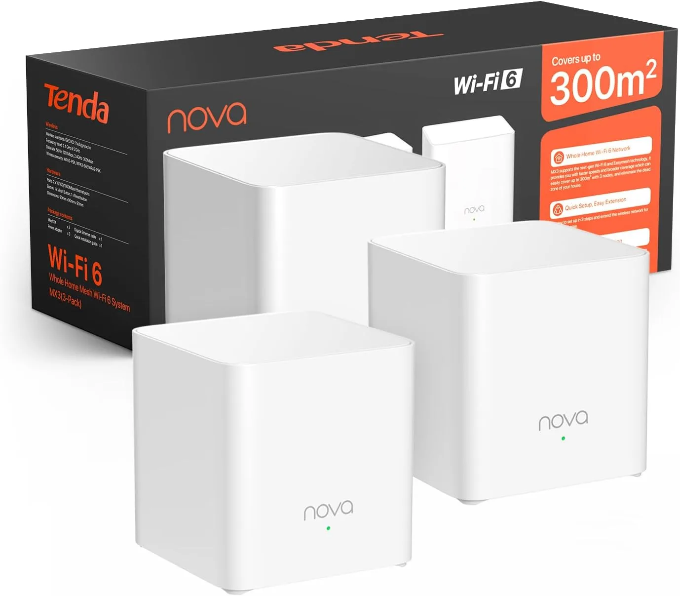 Router Mesh Tenda Ax1500 Nova Mx3 Wi-fi 6 (3-pack)