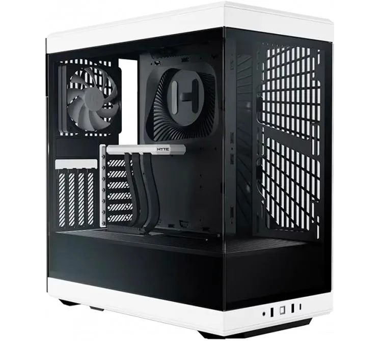 Gabinete Hyte Y40 Black&white Vidrio Templado 2x120mm Fans Vertical GPU Mount Inc. Cable Riser PCIE 4x16 Usb-c 3.2 X 1
