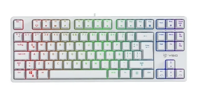 Teclado USB Mecánico Vsg Alnitak Tkl 80% (vg-km982-wht-red) Blanco Sw/Red