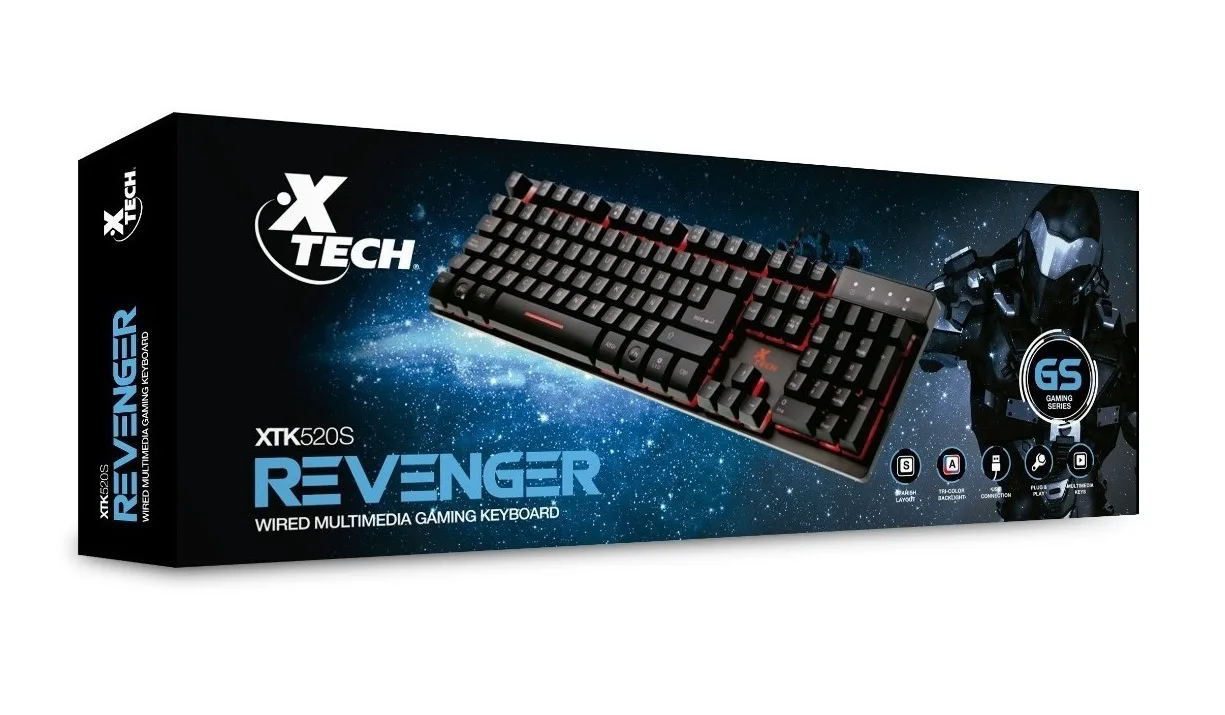 Teclado Gaming Revenger C/Led USB XTK-520S