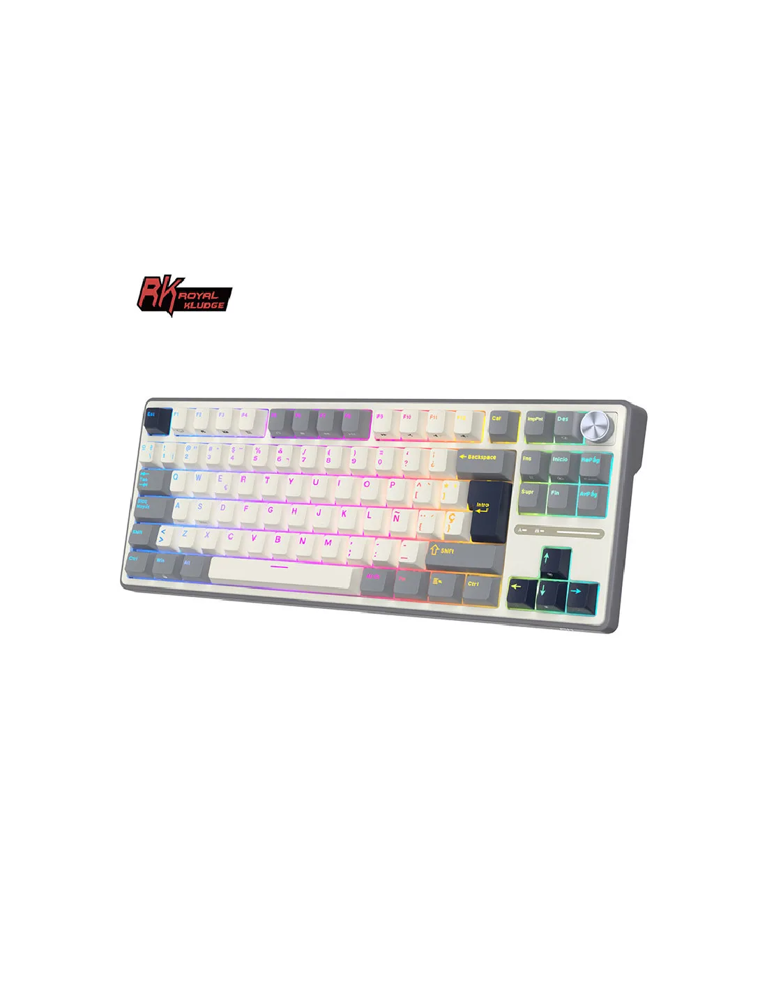 Teclado Royal Kludge Rkr87 Pro Half Grey Switch Creamy 75%