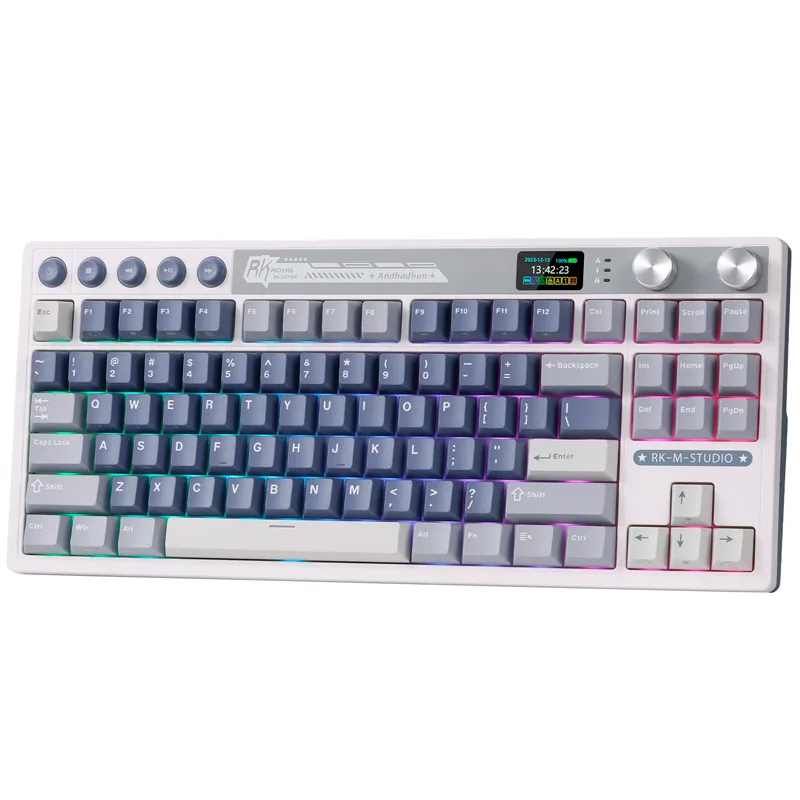 Teclado Royal Kludge Rkm87 Ocean Blue Switch Beige 75%