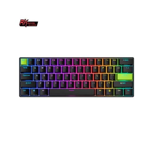 Teclado Royal Kludge Rkc61 Black Green Switch Magnético 60%