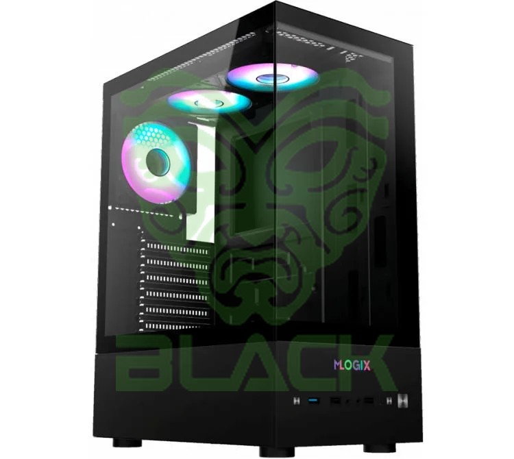 Gabinete Mlogix View Max 180 3x120mm Fan ARGB M-atx Vidrio Templado