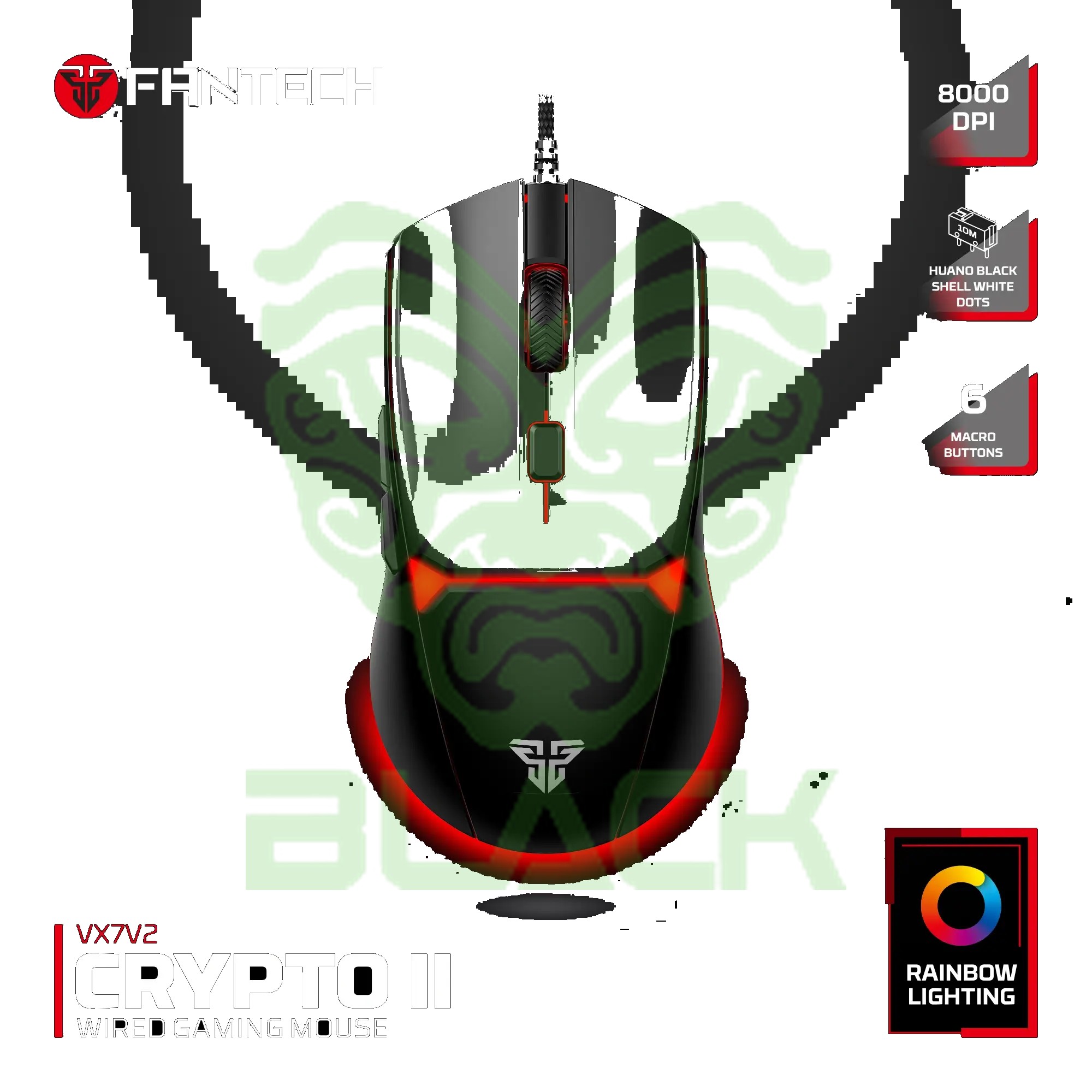 Mouse Gamer Fantech Crypto II Vx7v2 Black
