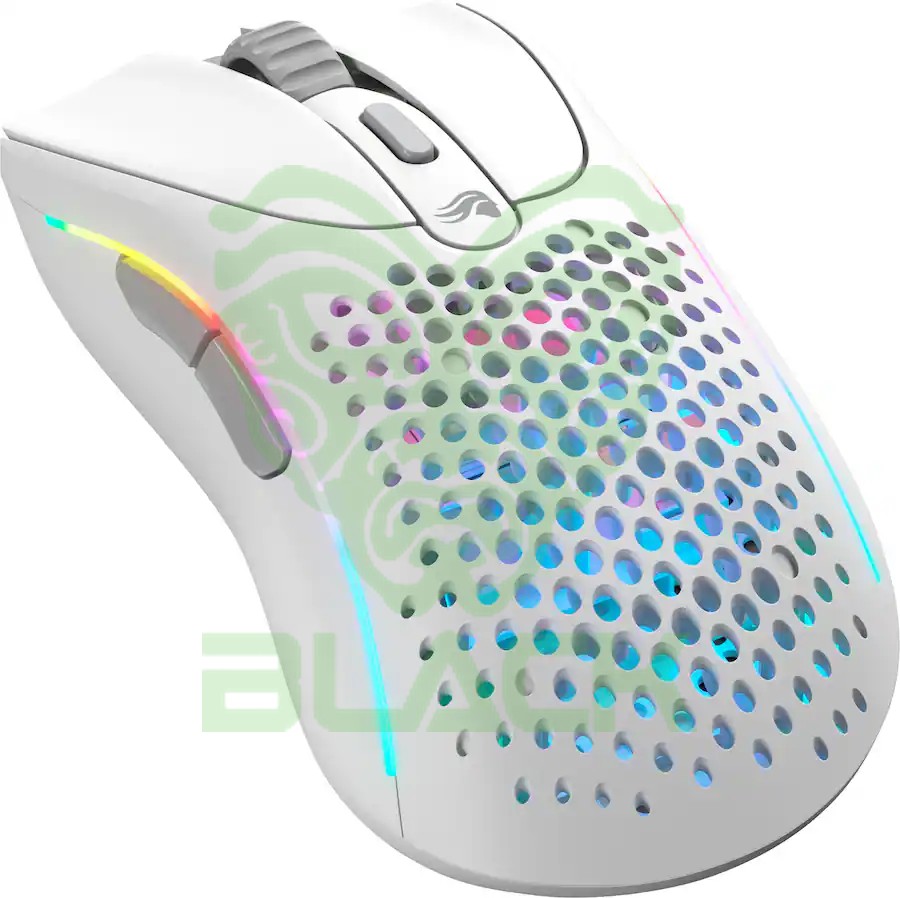Mouse Glorious Model D 2 Wireless 2.4GHz Bluetooth 5.2 Matte White RGB 26k Dpi 66gr 110hs