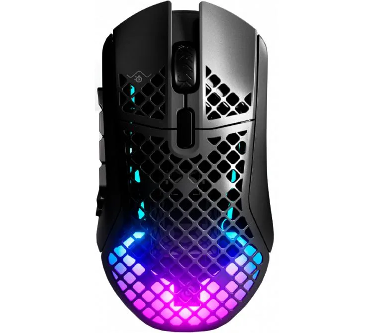 Mouse Steelseries Aerox 9 Moba/Mmo Wireless 2.4GHz Bluetooth Ultra Lightweight Aquabarrier Ip54 Sensor Truemove Air RGB 89g 180hs