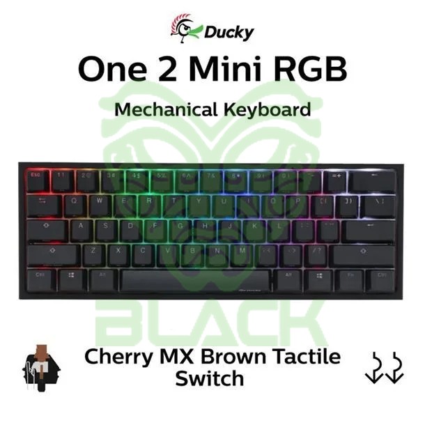 Teclado Gamer Ducky One 2 Mini RGB Cherry Mx Brown Double Shot Pbt Mecanico
