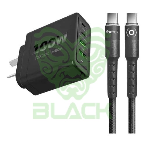 Cargador De Pared Mega 100w Negro C/Cable