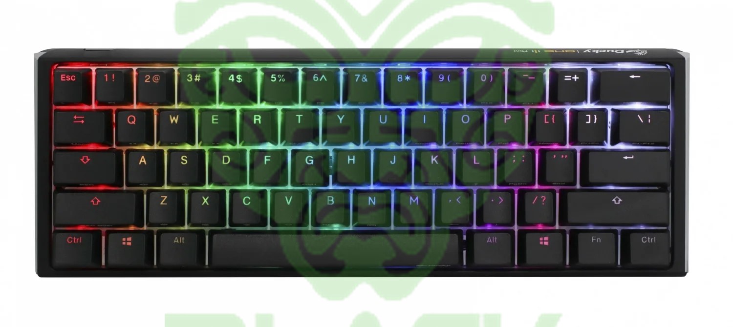 Teclado Mecanico Ducky One 3 Mini Teclas Negras Interruptor Marron Ingles Pbt Doble Disparo Sin Costuras Negro Y Blanco