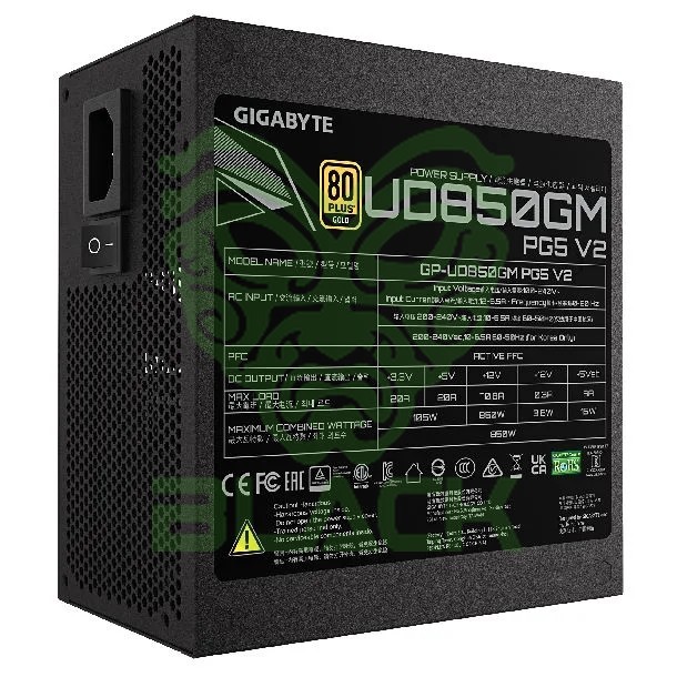 Fuente Gigabyte 850w 80+ Ud850gm Pg5 Gold Modular