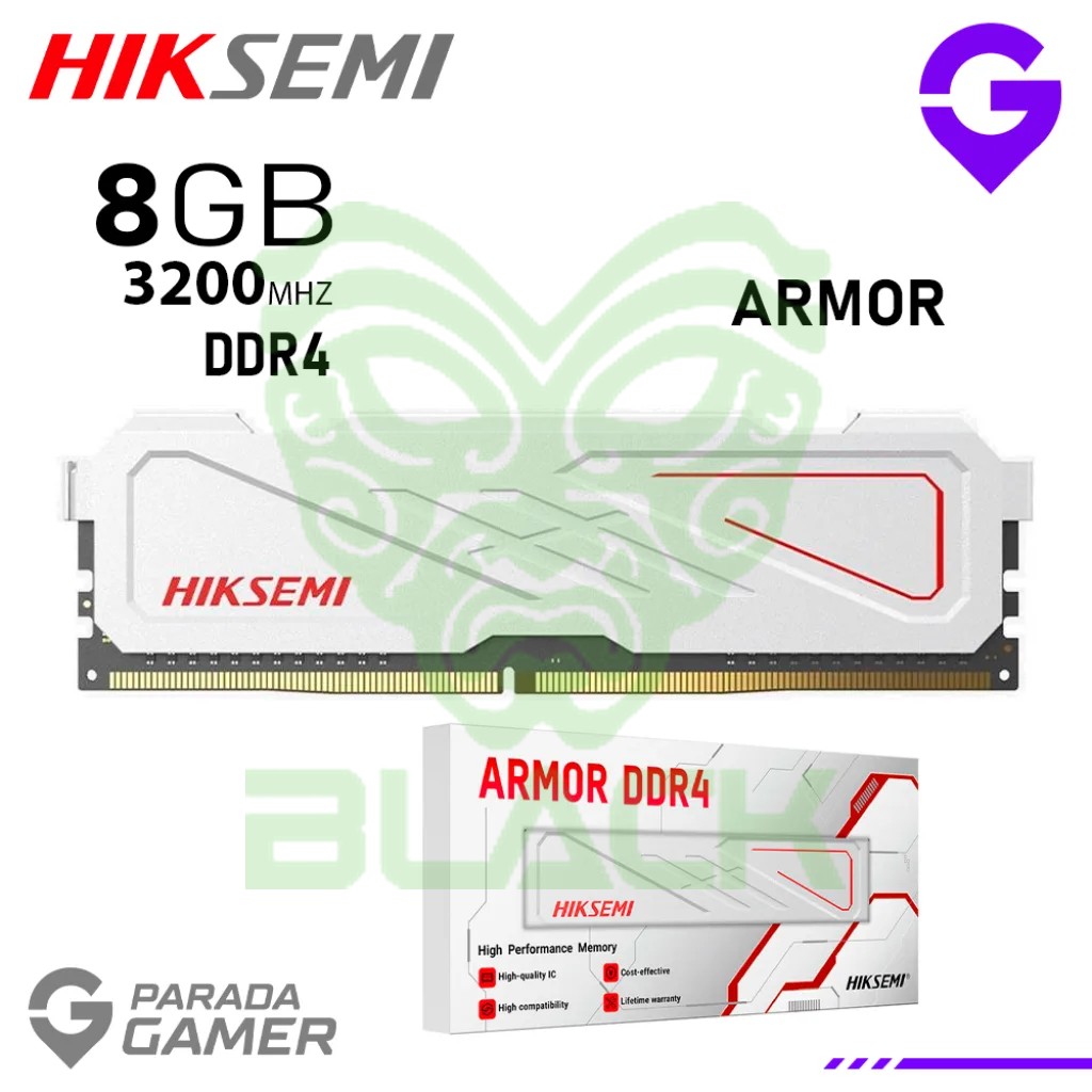 MEMORIA RAM HIKSEMI 8GB UDIMM DDR4 3200 MHZ LINEA ARMOR COLOR WHITE