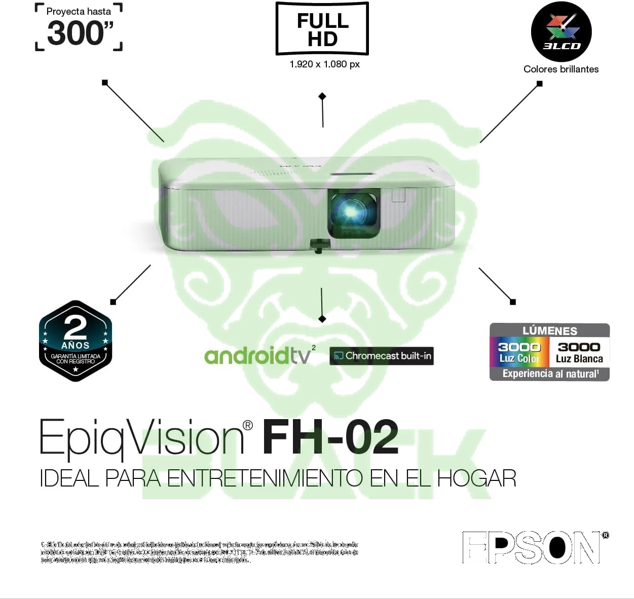 PROYECTOR EPSON EPIQVISION CO-FH02 3000L FULL HD