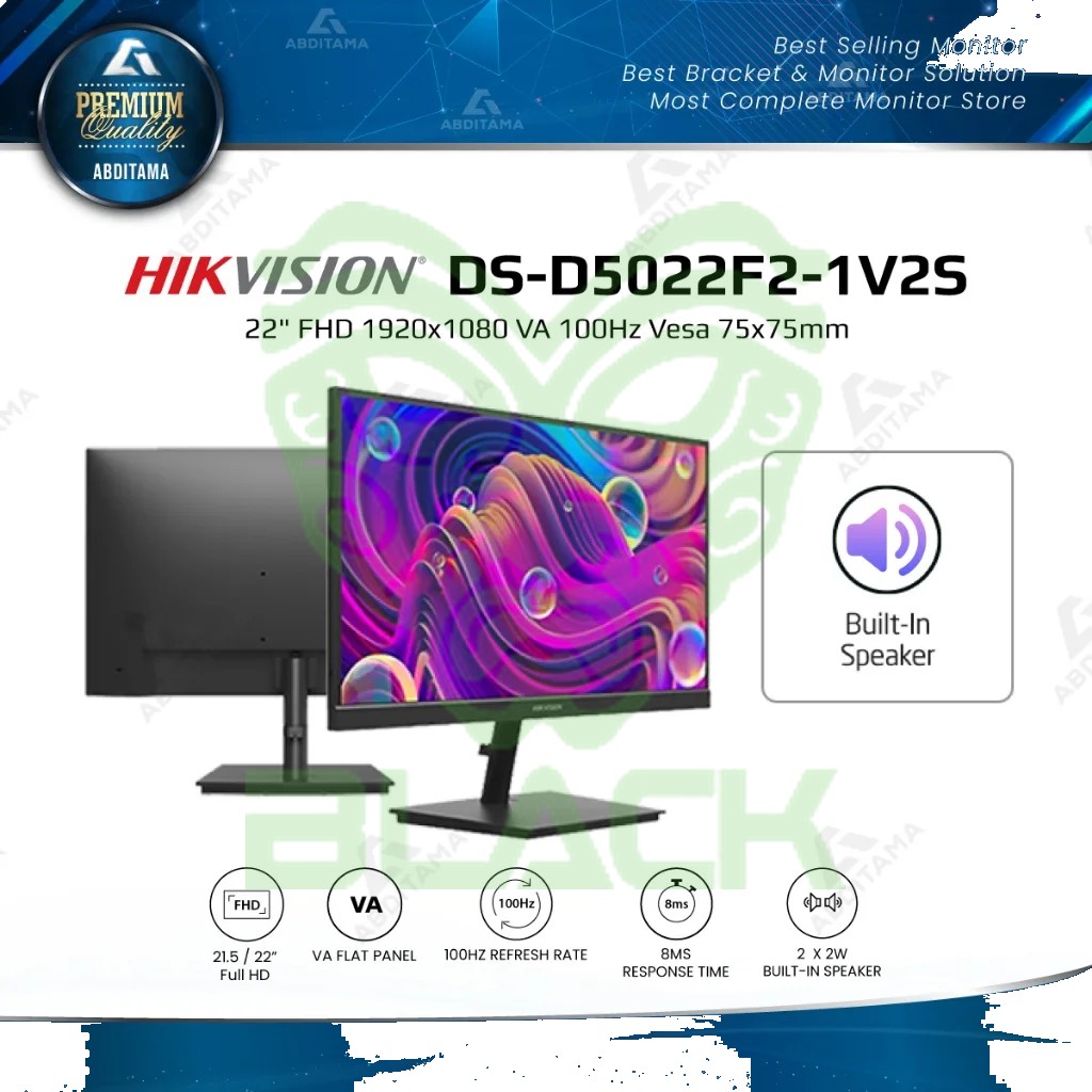 Monitor Hikvision 22 Vga+hdmi Ds-d5022f2-1v2