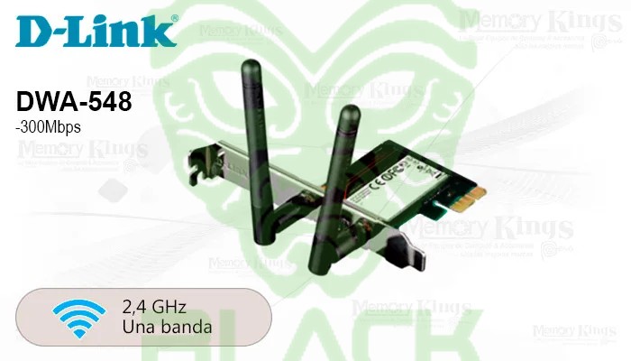 D-link Placa De Red Pci-e DWA-548 WIFI 4 N300 Con 2 Antenas
