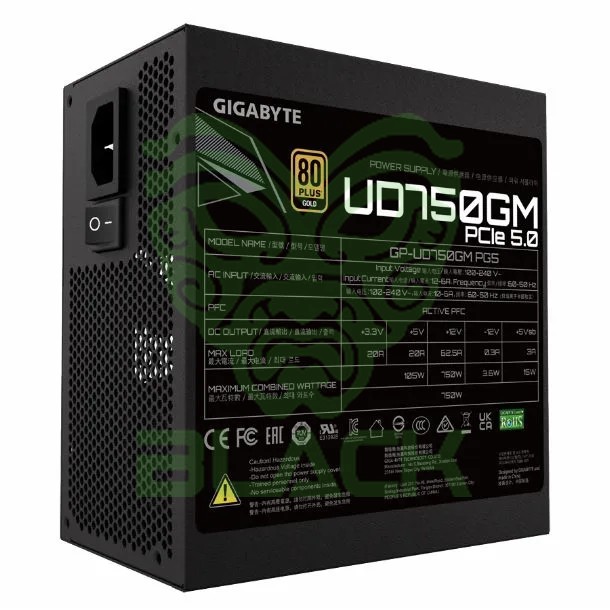 Fuente Gamer Gigabyte 750w 80 V2 Gold Modular
