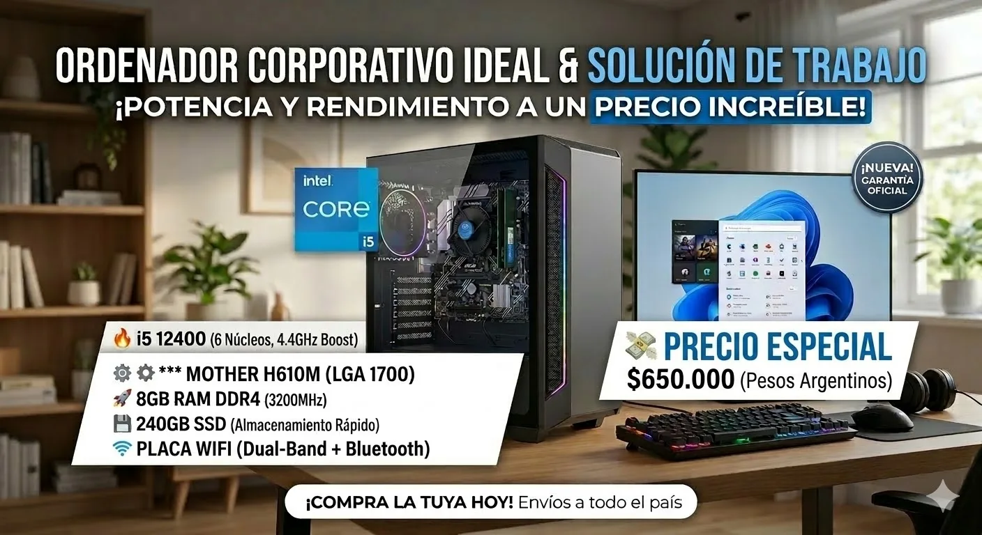 PC INTEL I5 12400 / 8 GB / 240 SSD