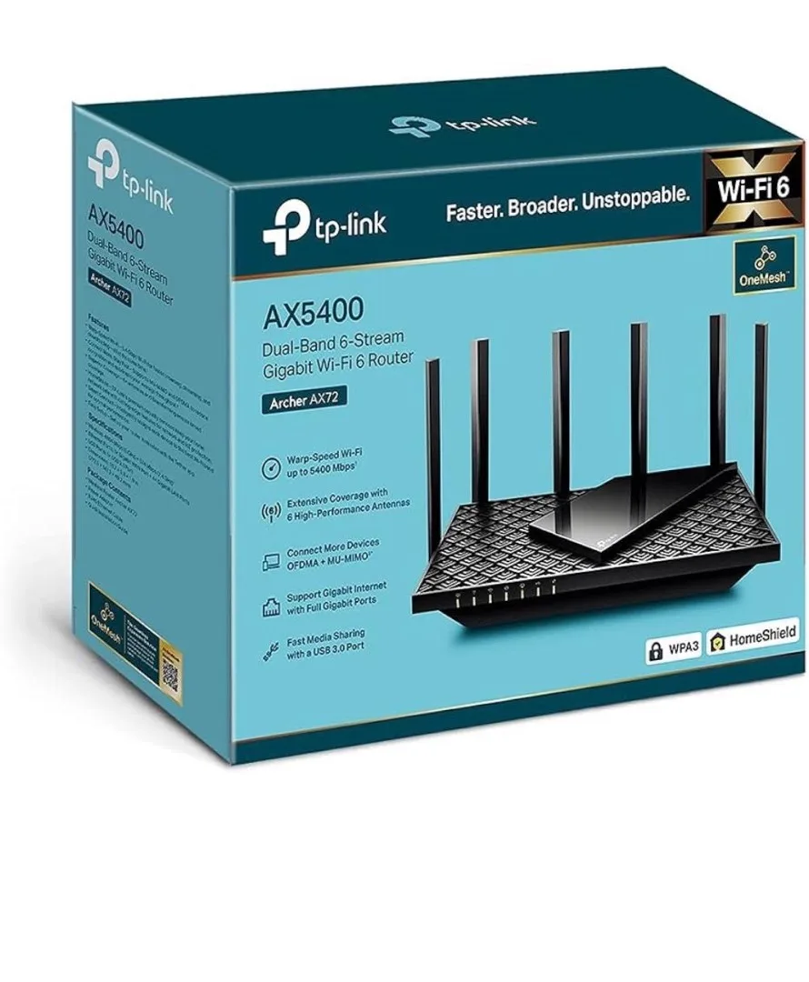 Tp Link Router WIFI Doble Banda Ax5400 W6 (6ant)