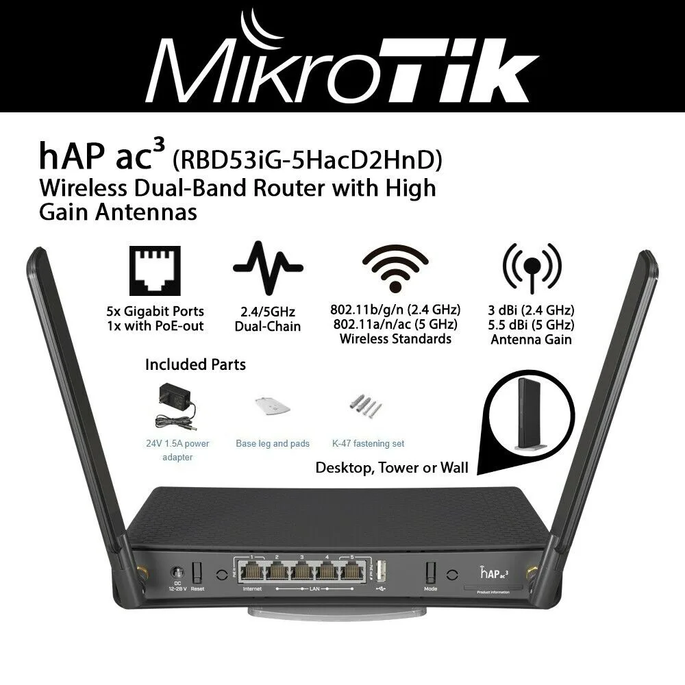 Rb Mikrotik RBD53IG-5HACD2HND Hap Ac3 F/I